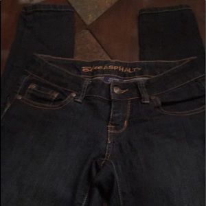 Blue asphalt skinny jeans